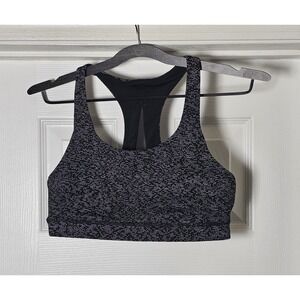 Lululemon Invigorate Sports Bra Racerback Mesh Soundwave Black White Size 8